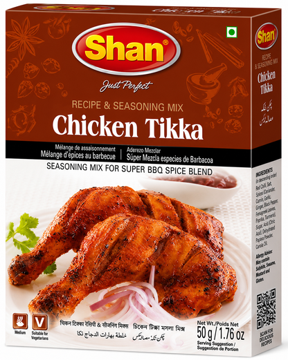 Shan Chicken Tikka Masala 50g spice mix pack for authentic chicken tikka, BBQ, grilling and Pakistani-style cooking