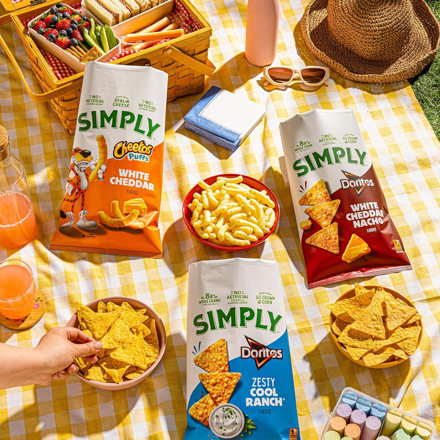 Simply Cheetos White Cheddar Puffs snack close-up