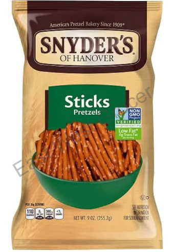 Snyder’s of Hanover Pretzel Rods 255g (Pack of 2) – USA Import | Crunchy Sourdough Snack Sticks | UK Stock | No Customs | Ideal for Dips, Parties & Recipes