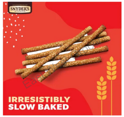 Snyder’s of Hanover Pretzel Rods 255g (Pack of 2) – USA Import | Crunchy Sourdough Snack Sticks | UK Stock | No Customs | Ideal for Dips, Parties & Recipes