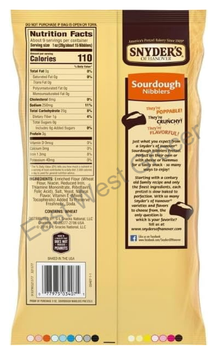 Snyder’s of Hanover Sourdough Nibblers 510g (Pack of 2) – USA Import | Crunchy Mini Pretzel Bites | UK Stock | No Customs | Perfect Snack, Dip or Topping