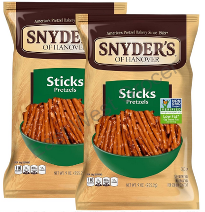 Snyder’s of Hanover Pretzel Sticks 510g (Pack of 2) – USA Import | Crunchy Salted Snack Sticks | UK Stock | No Customs | Ideal for Dips, Lunchboxes & Charcuterie