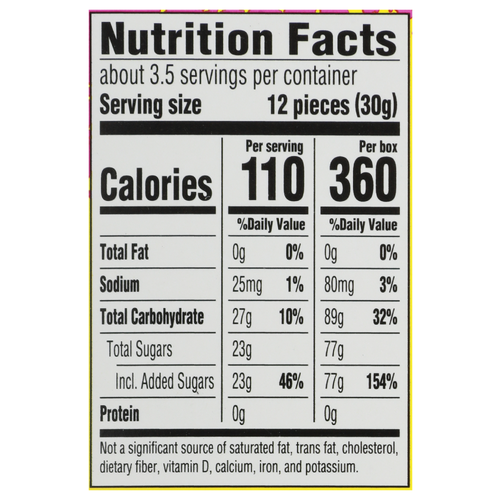 A theatre box of Sour Patch Kids Zombies, featuring chewy, sour-coated gummy candies shaped like playful zombies. The box is colorful and vibrant, with fun, spooky packaging perfect for Halloween or any candy lover.