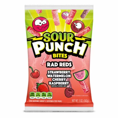 Sour Punch Bites Rad Reds 142g candy bag
