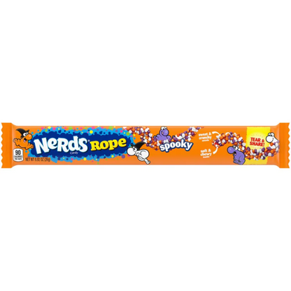 “Nerds Rope Spooky Halloween edition chewy gummy rope coated with tangy Nerds”