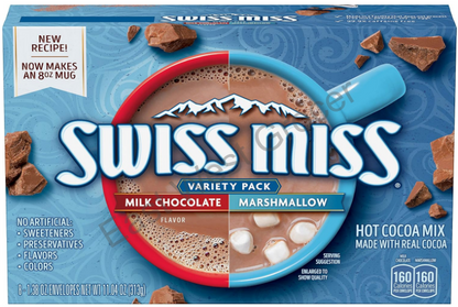 Swiss Miss Variety Pack Hot Cocoa Mix 313g – Milk Chocolate & Marshmallow – UK Stock & Delivery