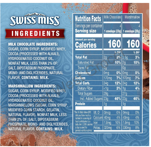 Swiss Miss Variety Pack Hot Cocoa Mix 313g – Milk Chocolate & Marshmallow – UK Stock & Delivery