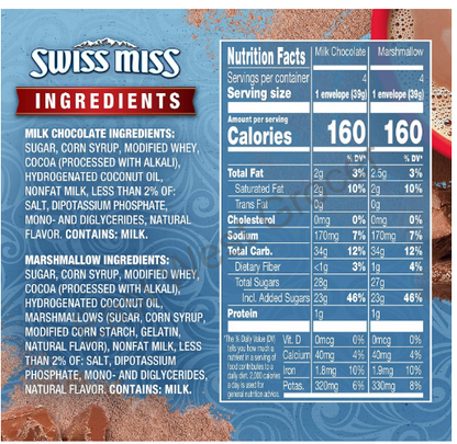 Swiss Miss Variety Pack Hot Cocoa Mix 313g – Milk Chocolate & Marshmallow – UK Stock & Delivery