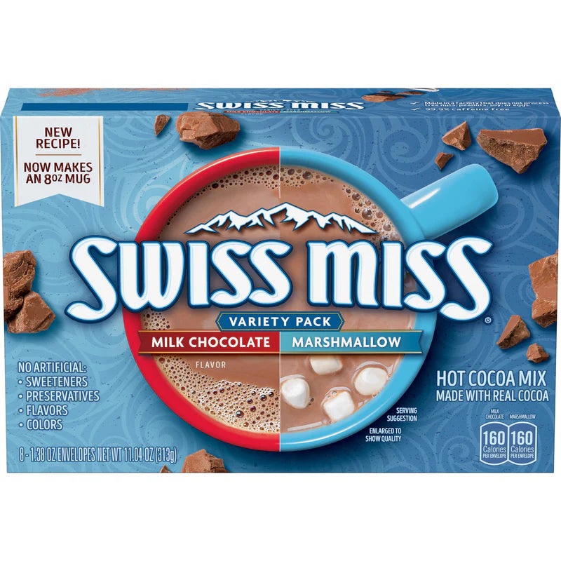 Swiss Miss Reduced Calorie Milk Chocolate Hot Cocoa Mix 12 single-serve packets