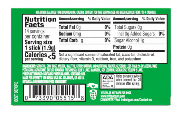 Trident Spearmint Gum