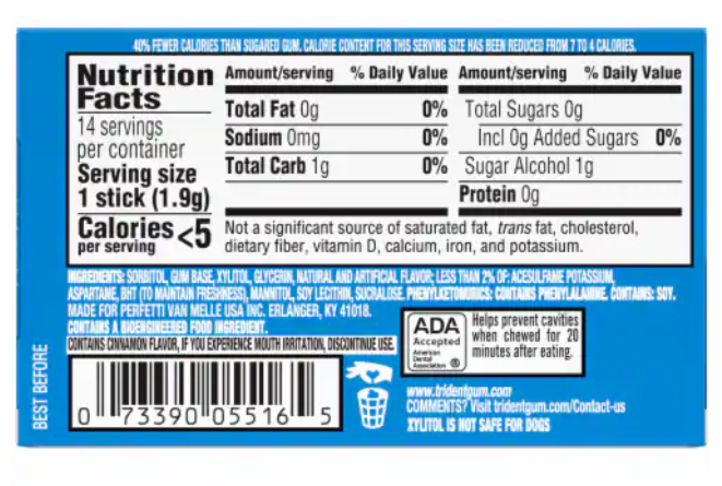 Trident Peppermint Gum