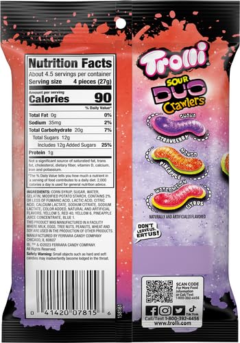 Trolli Duo Crawlers gummy worms for parties, candy bowls, and snacking