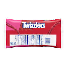 Twizzlers Pull ’n Peel Cherry flavour candy open pack showing red pull‑apart strands