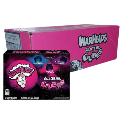 “Warheads Galactic Cubes box for extreme sour candy lovers and party snacking
