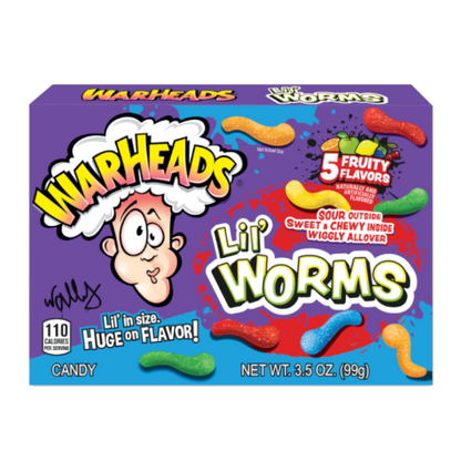 Chewy Warheads gummy worms with intense sour coating and fruity center