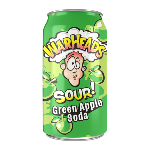 Warheads Green Apple soda – sour candy-inspired fizzy drink