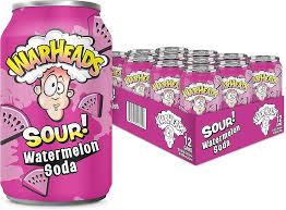 330ml Warheads Sour Watermelon soda – extreme sour candy flavor in a fizzy drink