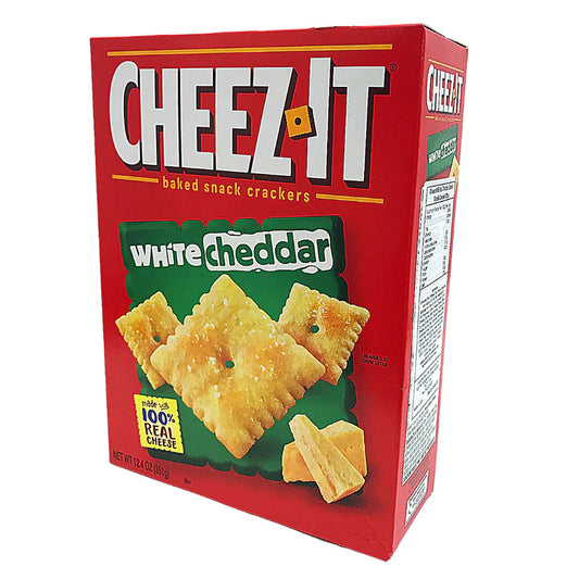 Cheez-It White Cheddar baked snack crackers box