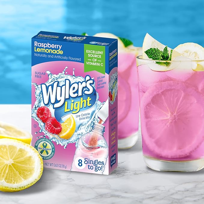 Sugar-Free Raspberry Lemonade Powder Packets for Water