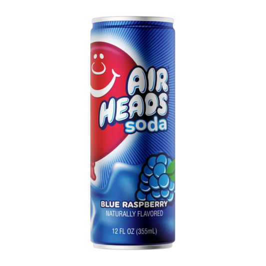 Airheads Soda Blue Raspberry 355ml bottle - refreshing candy-inspired soda.