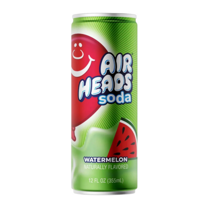Airheads Soda Watermelon 355ml bottle – sweet, bubbly watermelon-flavored soda inspired by Airheads candy.