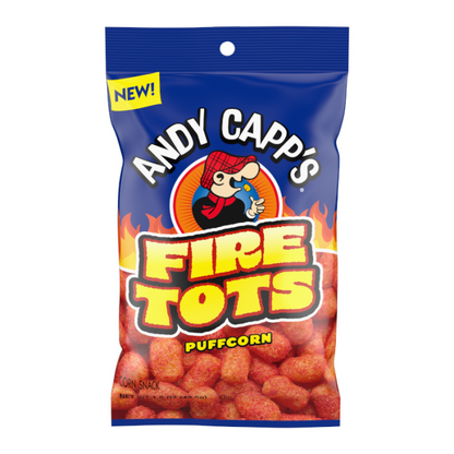 Andy Capp's Fire Tots Puffcorn Snacks 1.5oz spicy crunchy puffcorn