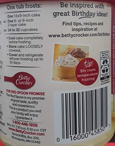 A jar of Betty Crocker Lemon Frosting (453g), featuring a bright yellow frosting with a smooth texture, perfect for adding a tangy and sweet lemon flavor to cakes, cupcakes, and desserts.