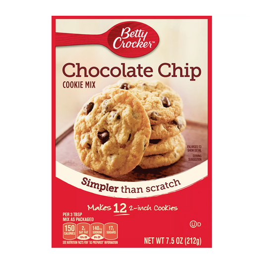 Betty Crocker chocolate chip cookie mix packaging