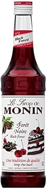 Black Forest flavoured syrup by MONIN – 700ml bottle, natural ingredients, ideal for drinks and baking