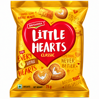Golden, sugar-glazed heart-shaped biscuits with flaky, layered edges, arranged in a pile on a clean white background.