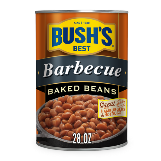 A spoonful of Bush's Best Barbecue Baked Beans, highlighting the perfect texture and smoky barbecue flavor.