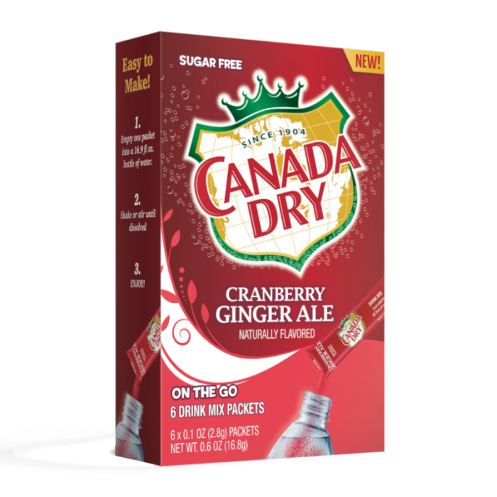 Canada Dry Portable Cranberry Ginger Beverage Mix 
