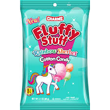 Charms Fluffy Stuff Rainbow Sherbet cotton candy – perfect for parties and gifting