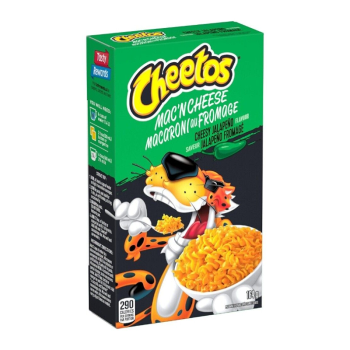 Canadian version of Cheetos Cheesy Jalapeño Mac 'n Cheese 164 g box