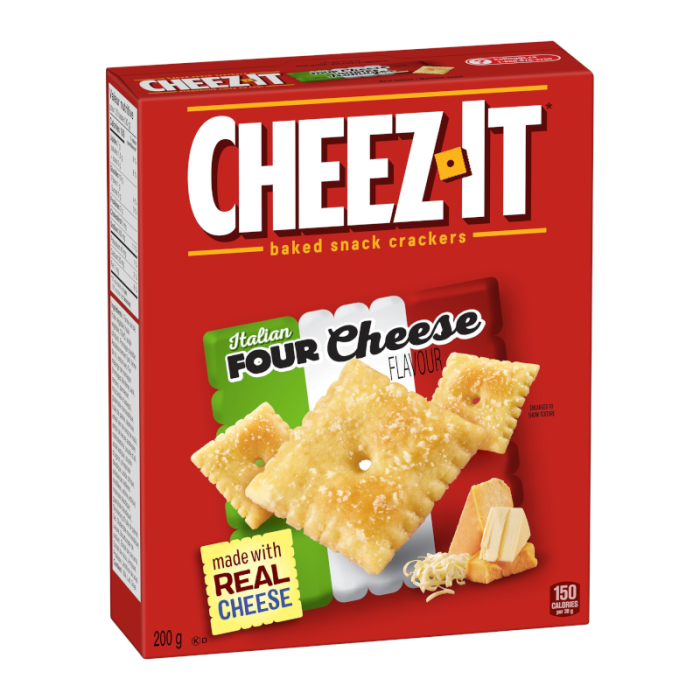 Cheez-It Italian Four Cheese Crackers 200g Canadian pack front view