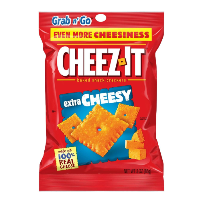 Crunchy Cheez-It Extra Cheesy snack crackers 3oz bag
