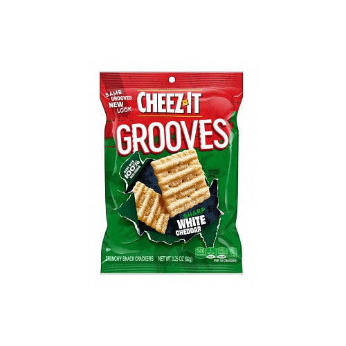 Cheez-It Grooves White Cheddar baked cheese crackers 6 × 92 g multipack – crispy, ridged, and cheesy snack.