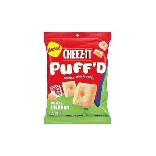 Cheez-It Puff’d White Cheddar 6 × 85 g – puffed, oven-baked, crunchy cheese snack multipack.