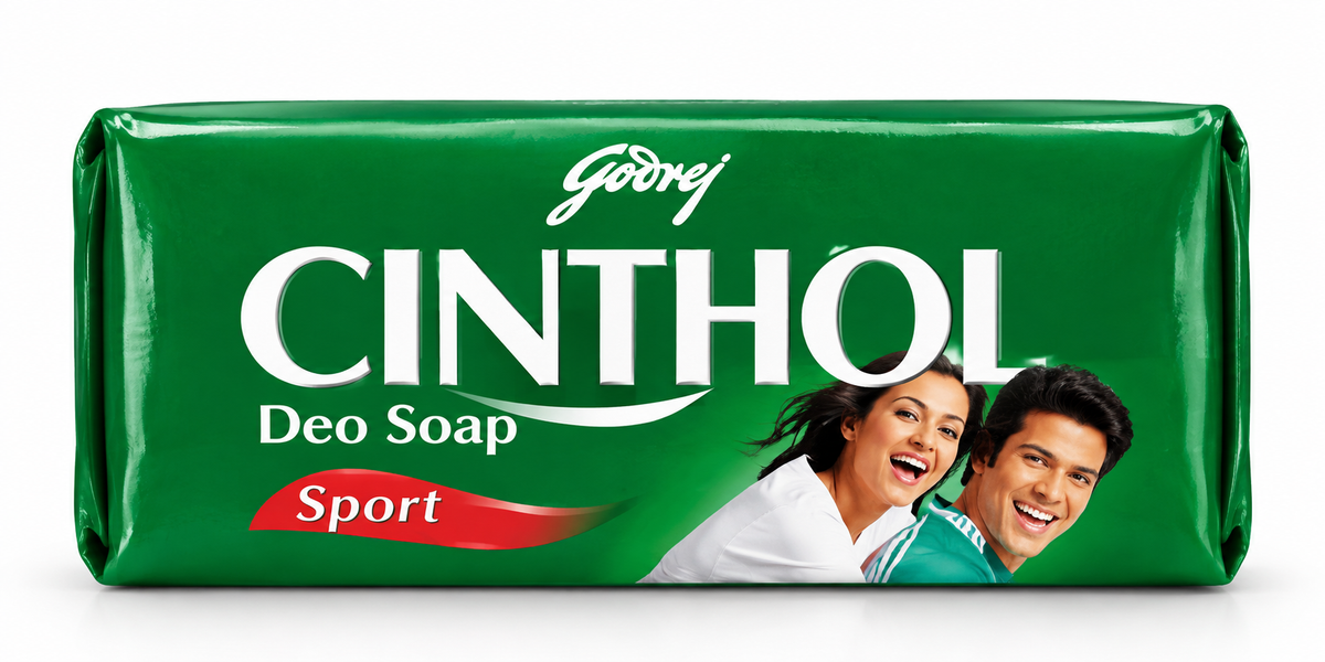 Cinthol Deo Sport Soap 100g in green packaging with Cinthol branding and sporty design