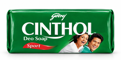 Cinthol Deo Sport Soap 100g in green packaging with Cinthol branding and sporty design