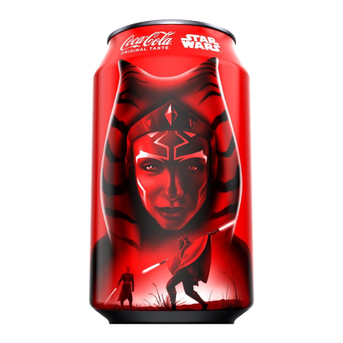 Coca-Cola Classic Star Wars Ahsoka 12fl.oz can with character artwork