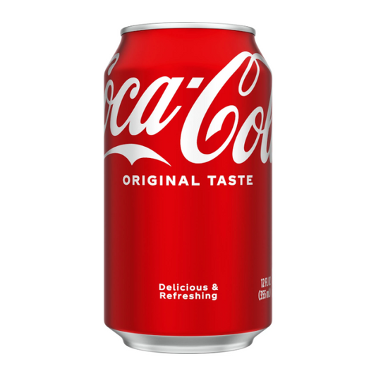 Coca-Cola Classic in a 355ml can, offering the signature sweet and fizzy flavor that has made it a global favorite.