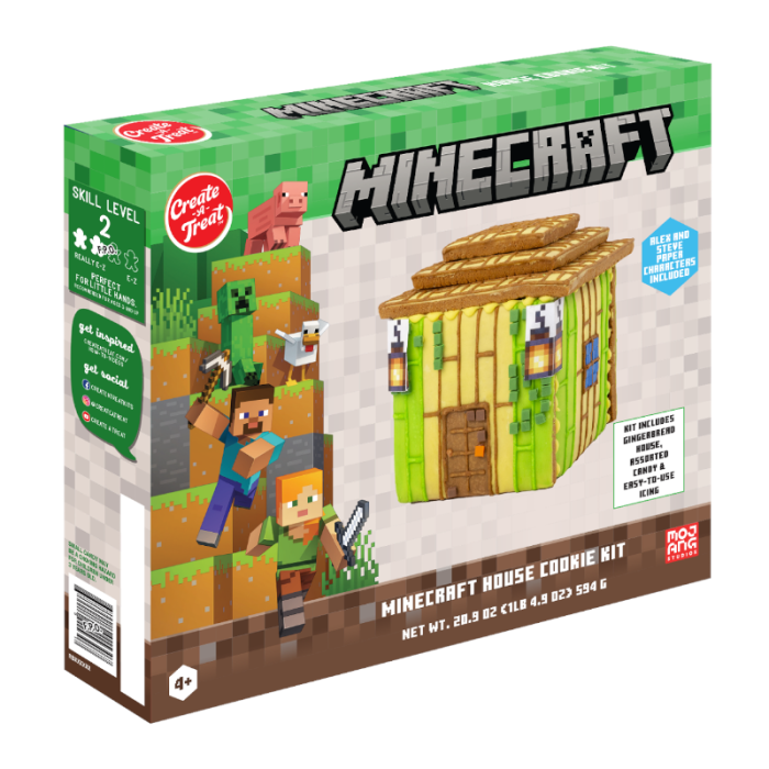 Create‑A‑Treat Minecraft Pyramid House Cookie Kit box — unopened retail packaging