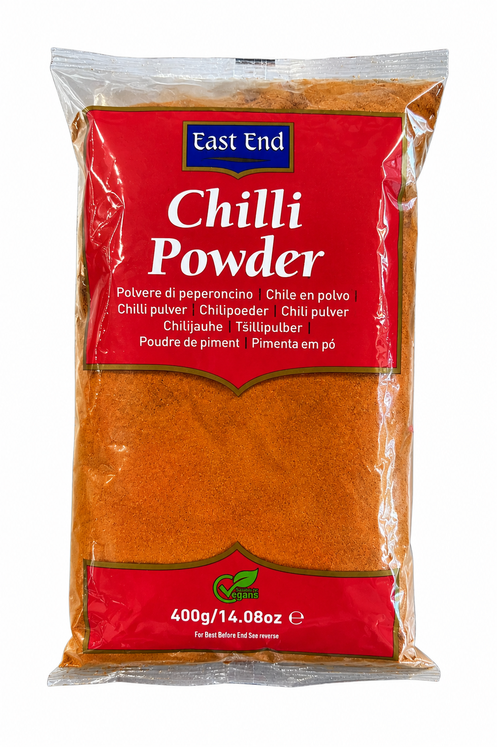 East End Chilli Powder 400g pack – finely ground red chilli spice for Indian curries, sauces, marinades and spicy dishes