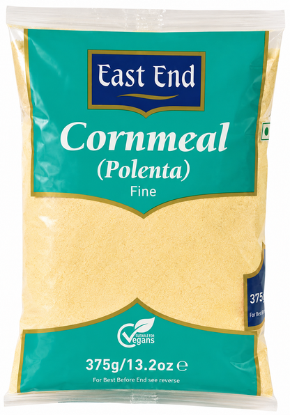 East End Cornmeal Polenta Fine 375g pack containing finely milled maize flour, ideal for preparing polenta, cornbread, baked dishes and a variety of traditional sweet and savoury recipes.
