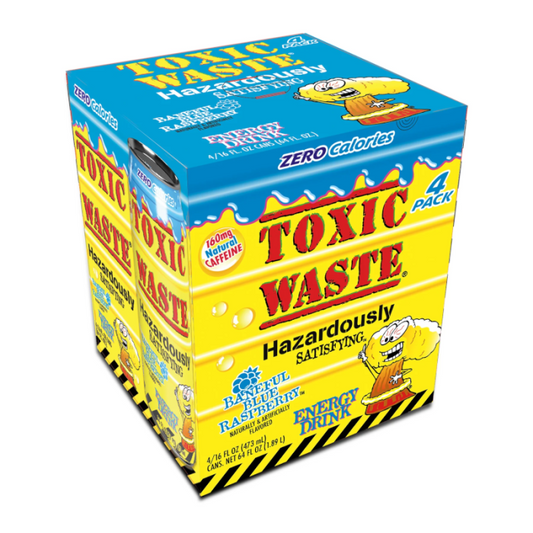 Toxic Waste Baneful Blue Raspberry Energy Drink 4-Pack cans