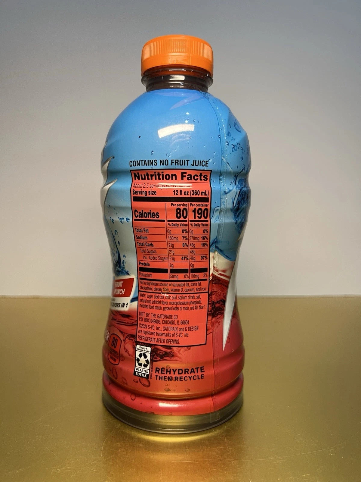 Gatorade Mashups Cool Blue Fruit Punch bottle showing branding and label details