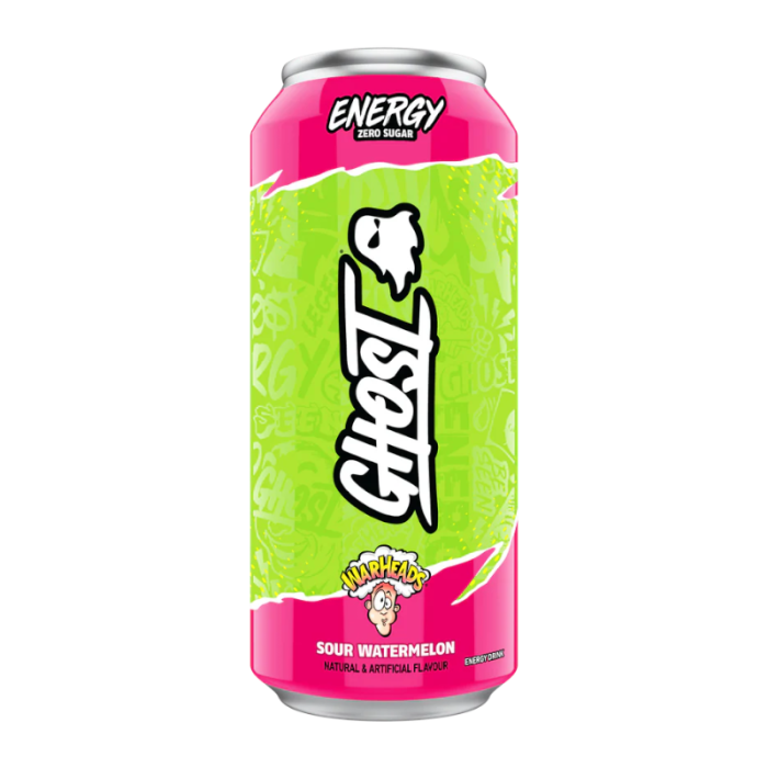 Ghost Warheads Sour Watermelon Zero Sugar Energy Drink 500 ml can