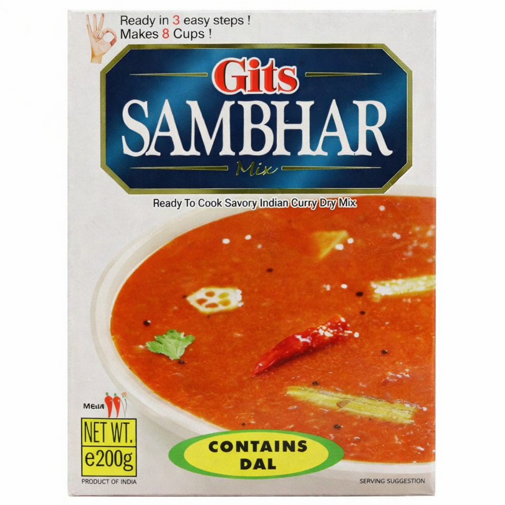 Gits Sambhar Mix 200g box – Authentic South Indian sambar dry mix, ready in 3 easy steps