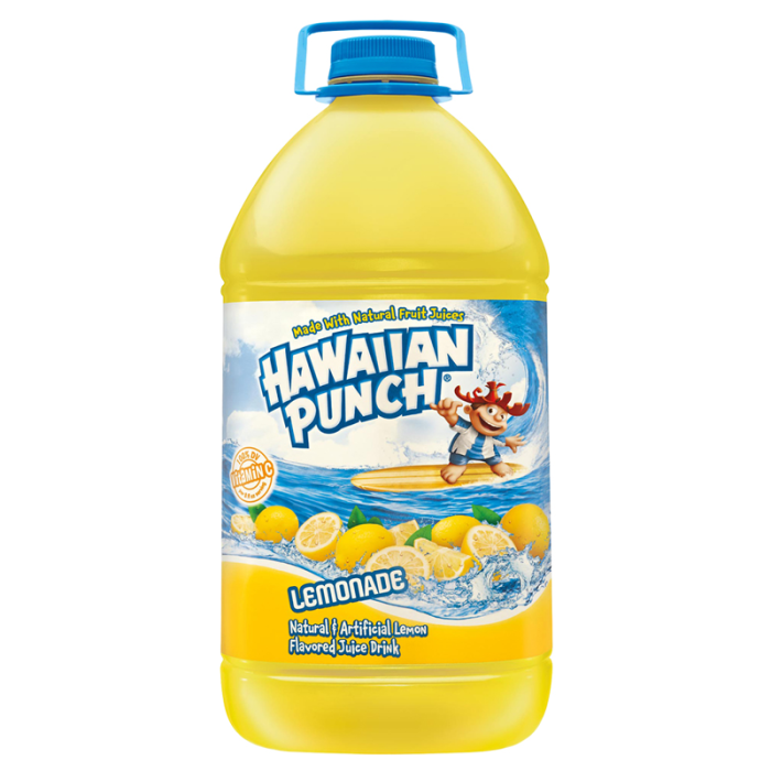 Hawaiian Punch Lemonade HUGE 128oz (3.78 L) bottle with tropical fruit and lemonade flavour, non-carbonated